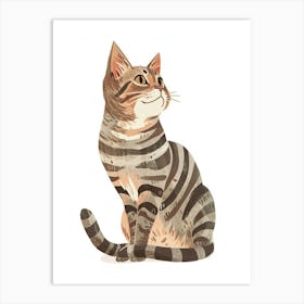 American Wirehair Cat Clipart Illustration 5 Art Print