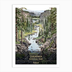 Oulanka National Park Finland Watercolour 2 Art Print