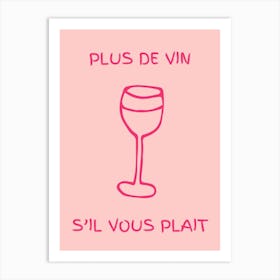 Wine Glass Kitchen Poster Pink Art Print