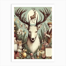 Christmas In The Woods Style William Morris Art Print