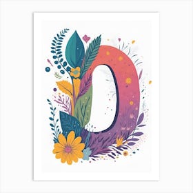 Colorful Letter D Illustration 10 Art Print