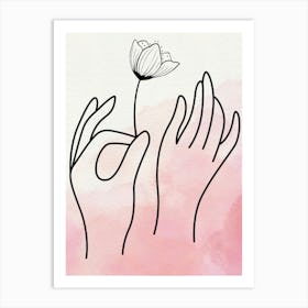 Flower In Hands Art Print