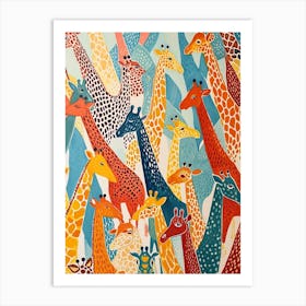 Colourful Giraffe Pattern 2 Art Print
