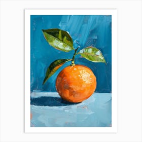 Orange On Blue 4 Art Print