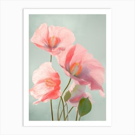 Anthurium Flowers Acrylic Pastel Colours 4 Art Print