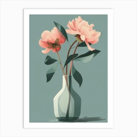 Peonies In A Vase Art Print