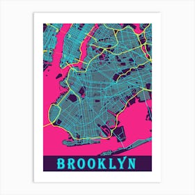 Brooklyn Map Poster 1 Art Print