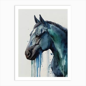 Blue Horse Canvas Print Art Print