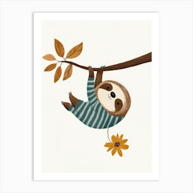 Nursery Aniamal Sloth with pyjama Art Print