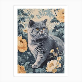 British Shorthair Japanese Illustration 4 Art Print