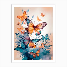 Butterflies In Flight Art Print