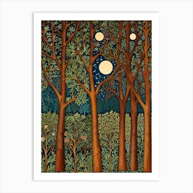 William Morris Moonlight In The Forest 118 Art Print