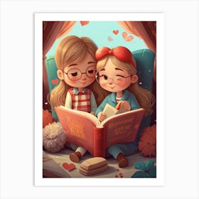 Read books together Art Print