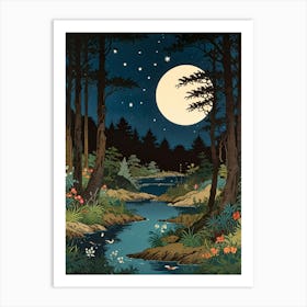 William Morris Night In The Forest 14 Art Print