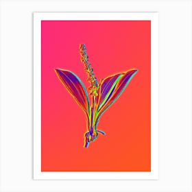 Neon Peliosanthes Teta Botanical in Hot Pink and Electric Blue n.0590 Art Print
