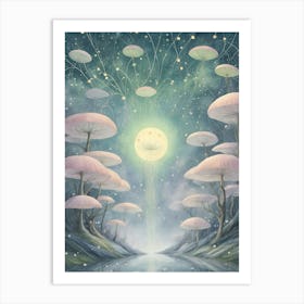 Mystical Mushroom Forest Art Print