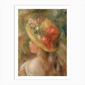 Young Girl With Hat, Pierre Auguste Renoir Art Print