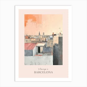 Mornings In Barcelona Rooftops Morning Skyline 1 Art Print