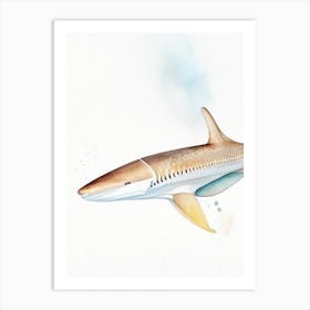 Cookie Cutter Shark 1 Watercolour Art Print