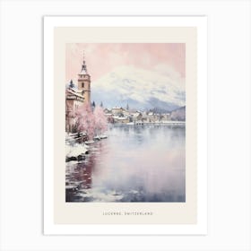 Dreamy Winter Painting Poster Lucerne Switzerland 1 Art Print