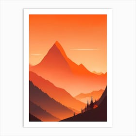 Misty Mountains Vertical Background In Orange Tone 12 Art Print