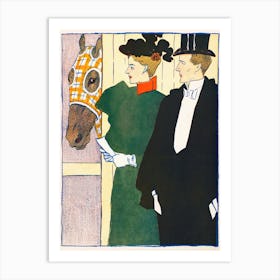 Woman Holding A Horse Racing Ticket (1895), Edward Penfield Art Print