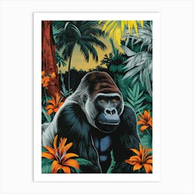 Gorilla In The Jungle 2 Art Print