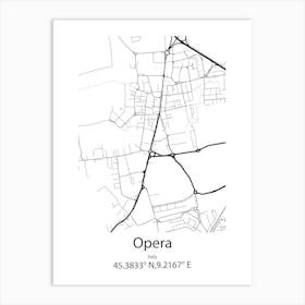 Opera,Italy Minimalist Map Art Print