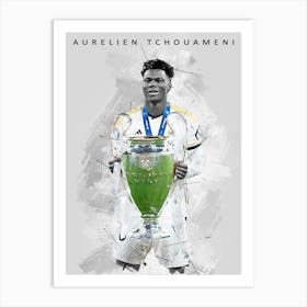 Aurelien Tchouameni Real Madrid Sketch Drawing Art Print