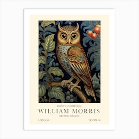 William Morris London Exhibition Poster Owl Print Art Print