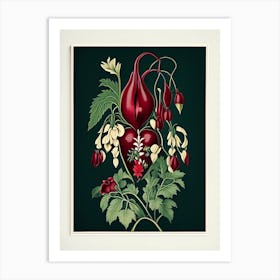 Bleeding Heart 2 Floral Botanical Vintage Poster Flower Art Print