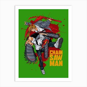 Chainsaw Man Anime Poster 2 Art Print