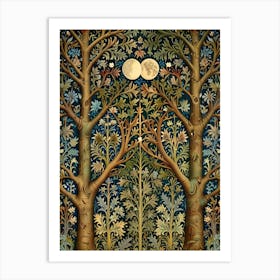 William Morris Moonlit Trees Art Print