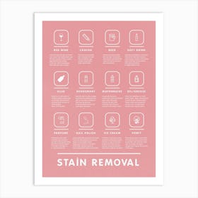 Stain Removal Instruction Mid Century Modern Style Laundry  Art Print