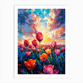 Sunset Tulips 1 Art Print