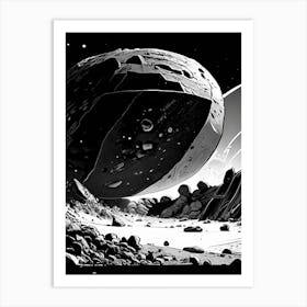 Asteroid Mining Noir Comic Space Art Print