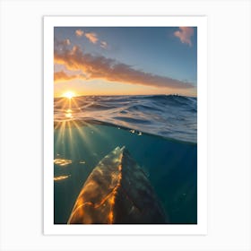 Sunrise Over The Ocean-Reimagined 2 Art Print