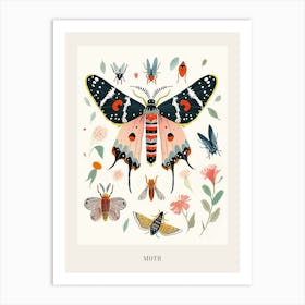 Colourful Insect Illustration Moth 15 Poster Art Print