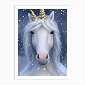 Snow Unicorn Art Print