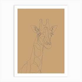 Giraffe - Boho, Line Art 19 Art Print