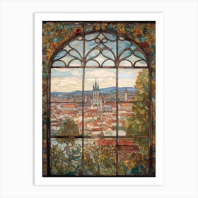 A Window View Of Prague In The Style Of Art Nouveau 1 Art Print