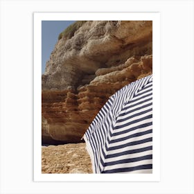 Beach Umbrella And Cliffs Summer Photography 2 Art Print