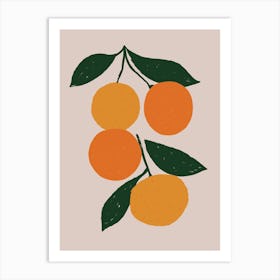 Oranges On A Branch Art Print