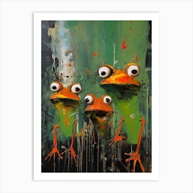 Frogs Abstract Expressionism 1 Art Print