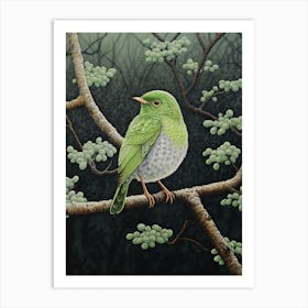 Ohara Koson Inspired Bird Painting Robin 4 Art Print