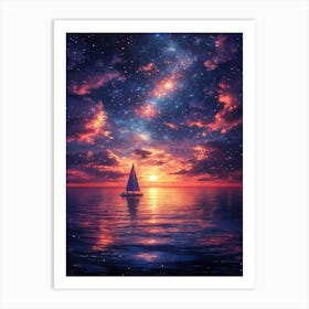 Sailboat In The Sky Art Print