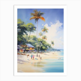 A Painting Of Seven Mile Beach, Negril Jamaica 2 Art Print