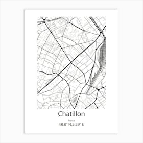 Chatillon,France Minimalist Map Art Print