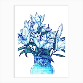 Lilies In Vase Art Print