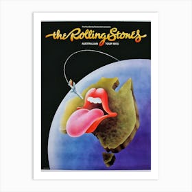 1973 Rolling Stones Australian Tour Poster Art Print